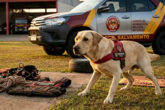 Corpo de Bombeiros de Goiás lamenta a morte do cão de resgate Fênix