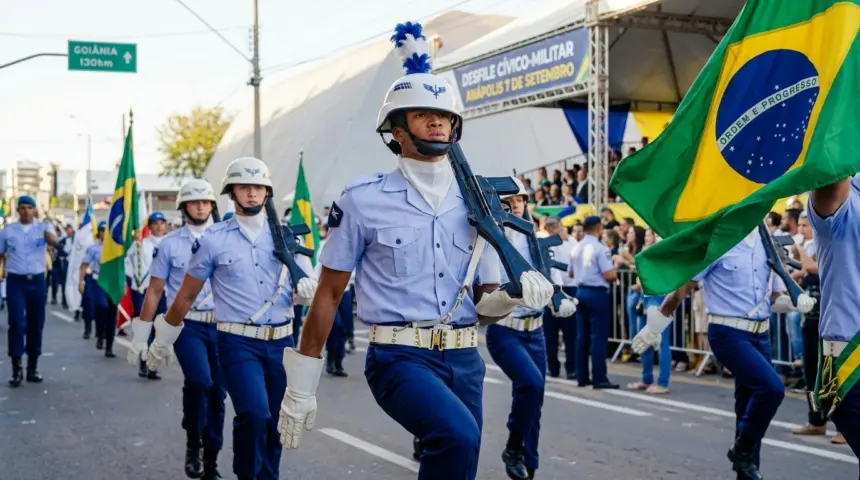 Desfiles de 7 de setembro em Anápolis e Goiânia reúnem tropas e estudantes