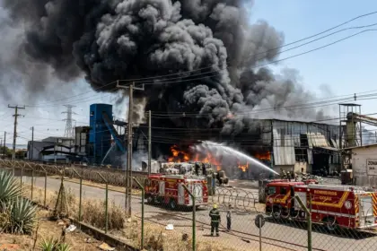 Fogo em reciclável no Daia mobiliza bombeiros e gera nuvem de fumaça em Anápolis