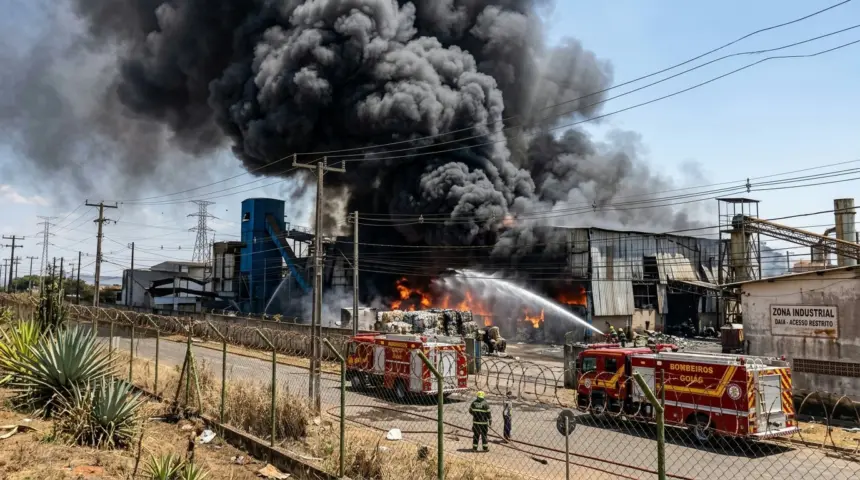 Fogo em reciclável no Daia mobiliza bombeiros e gera nuvem de fumaça em Anápolis Fogo em reciclável no Daia mobiliza bombeiros e gera nuvem de fumaça em Anápolis