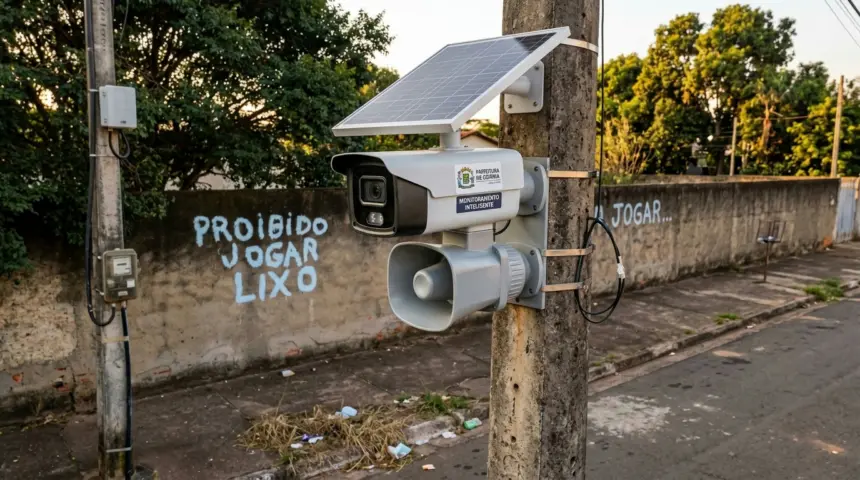 Goiânia testa câmeras inteligentes para coibir descarte irregular de lixo Goiânia testa câmeras inteligentes para coibir descarte irregular de lixo