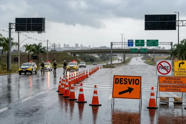 Interdição na GO-020 exige atenção de motoristas entre Alphaville e BR-153