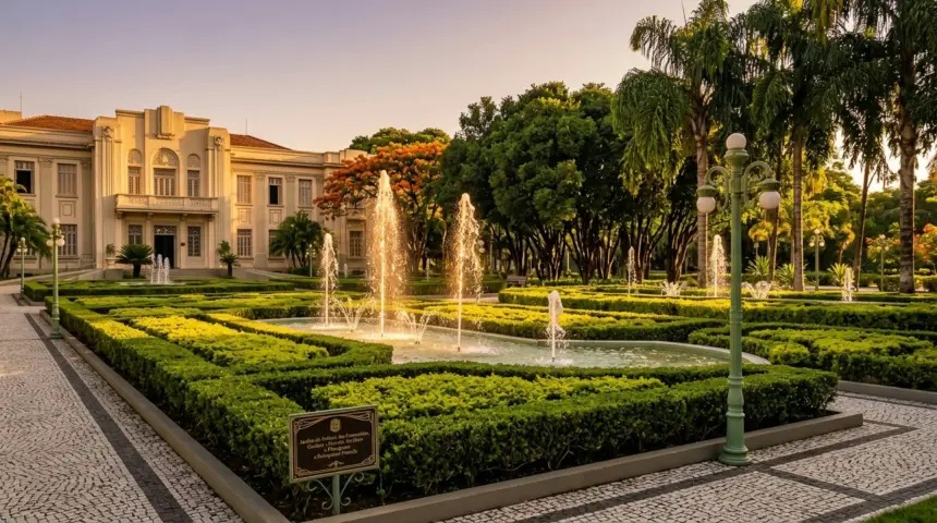 Jardim do Palácio das Esmeraldas preserva traços do paisagismo francês em Goiânia Jardim do Palácio das Esmeraldas preserva traços do paisagismo francês em Goiânia