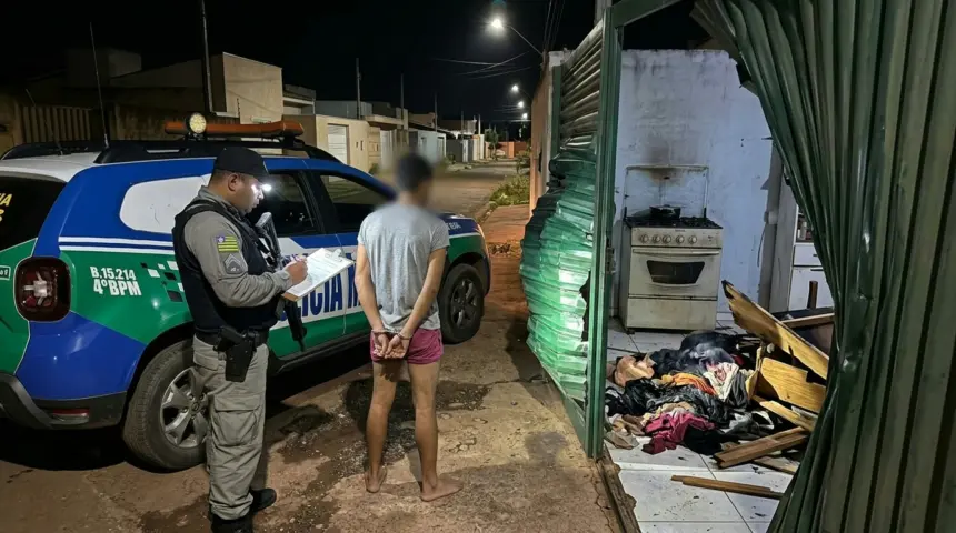 Jovem é preso em Anápolis após agredir companheira e destruir residência