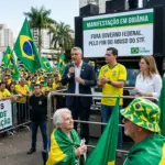 Manifestação em Goiânia reúne lideranças políticas da direita no 7 de setembro