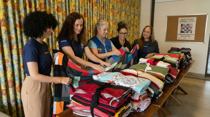 Projeto de costura transforma retalhos em colchas para famílias em Goiânia Projeto de costura transforma retalhos em colchas para famílias em Goiânia